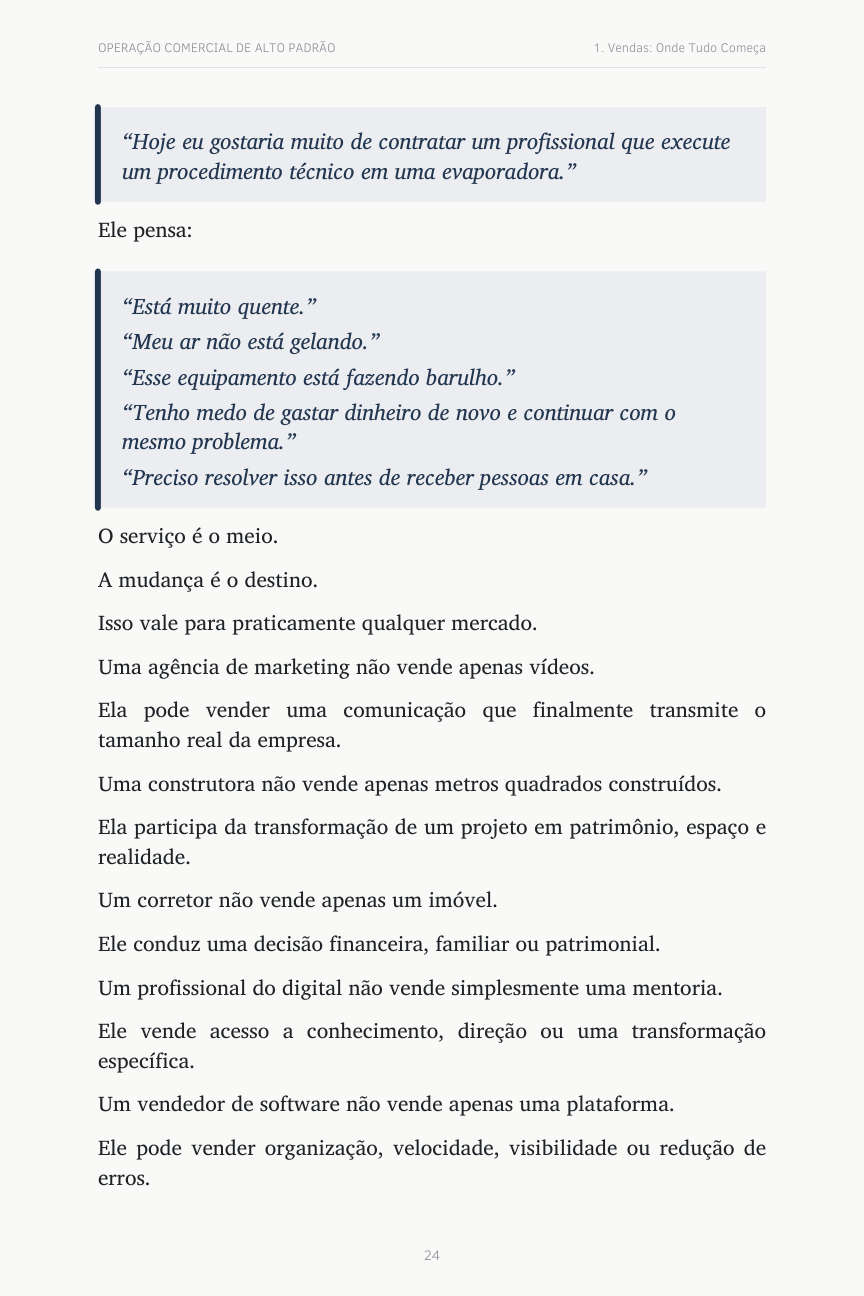 Página interna do e-book com exemplos de aplicação comercial